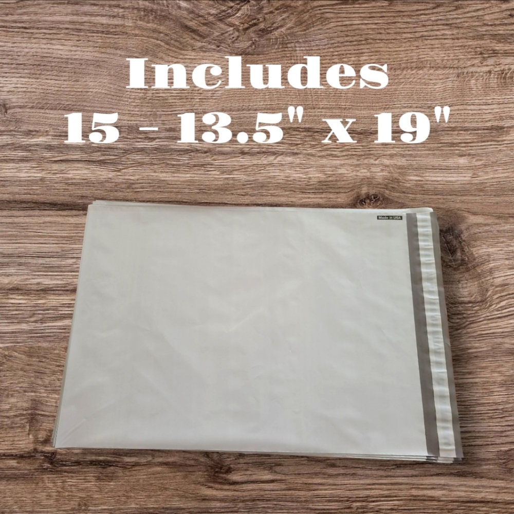 15 - 13.5" X 19" White Poly Mailers Waterproof Commercial Use Self Sealing